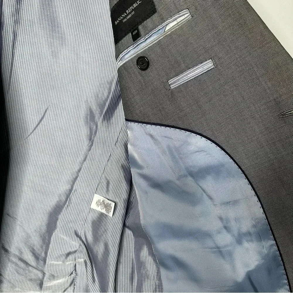 Banana Republic Gray Tailored Fit Wool Blazer Size 40R